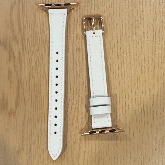 Accessories - White Leather Apple Watch Band